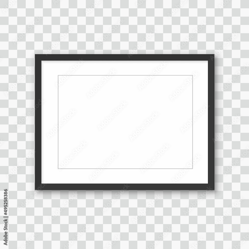Photo frame. Picture frame with shadow on transparent background Photo frame. Picture frame with shadow on transparent background