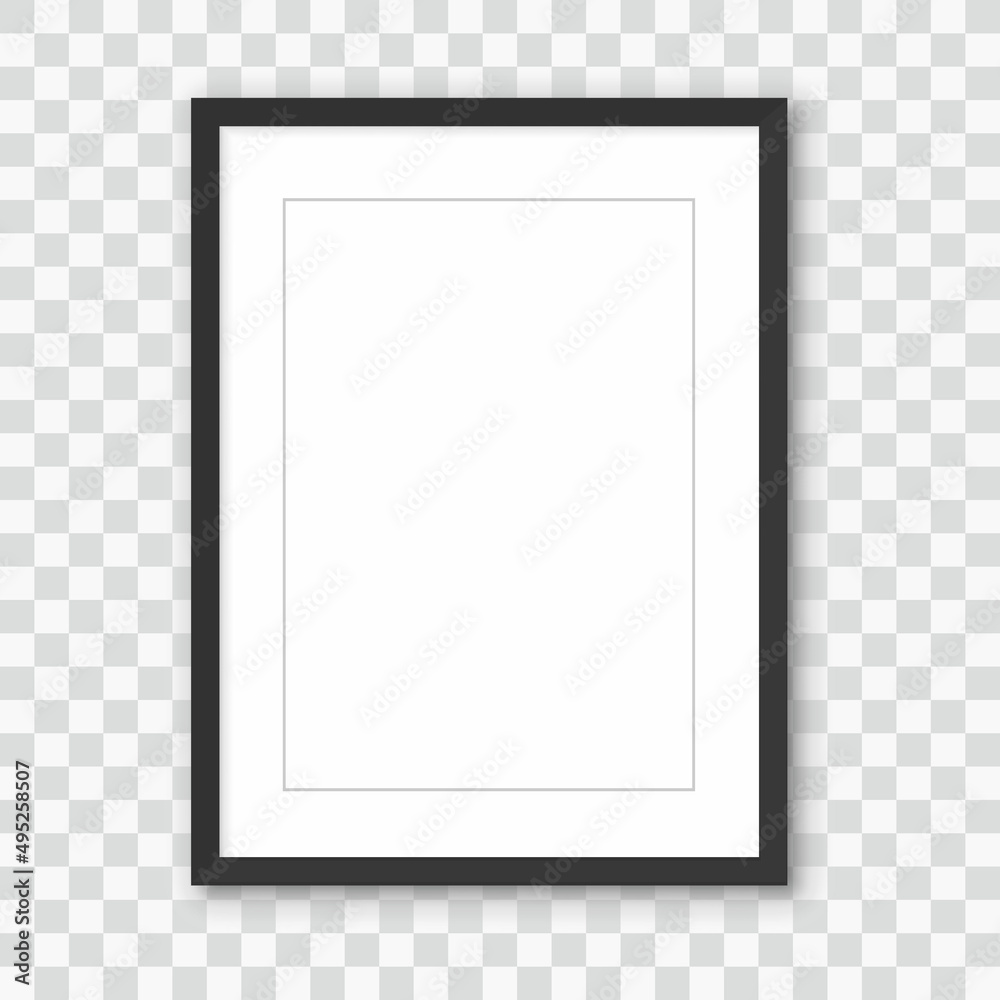 Photo frame. Picture frame with shadow on transparent background Photo frame. Picture frame with shadow on transparent background