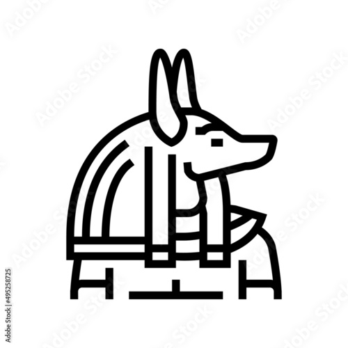 anubis egypt line icon vector. anubis egypt sign. isolated contour symbol black illustration