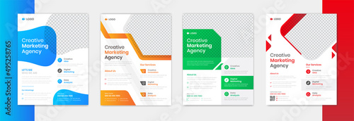Professional Corporate flyer design template bundle, creative business banner layout vector