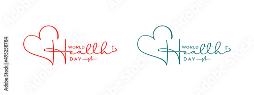 World health day logo design, vector stylish health day, love with health design