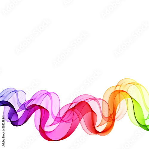 Colorful Design Element Gradient Wave Line Isolated on White Background. Abstract Transparent Smooth Wavy Horizontal Curved Line. eps 10