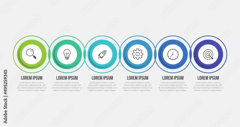 Business Vector infographic template 6 step Business Vector infographic template 6 step