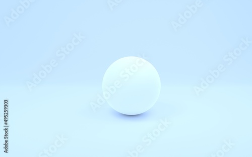3DCG 幾何形体、青白い石膏の球体