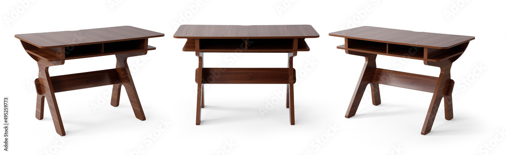 desk different angle isolated on white background . desk different angle isolated on white background .