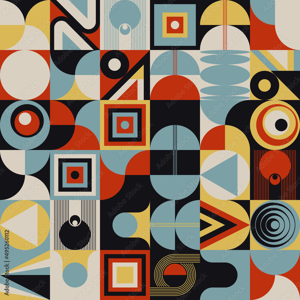 Bauhaus Aesthetics Graphics Art Made Vector Geometric Shapes And Abstract Forms Bauhaus Aesthetics Graphics Art Made Vector Geometric Shapes And Abstract Forms