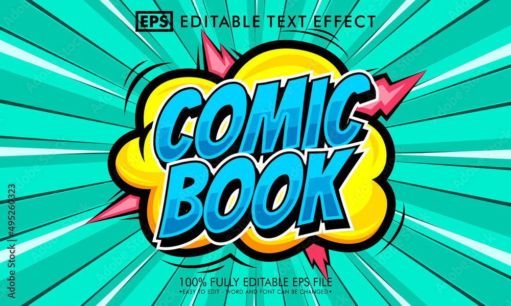 Comic editable text effect - obrazy, fototapety, plakaty 