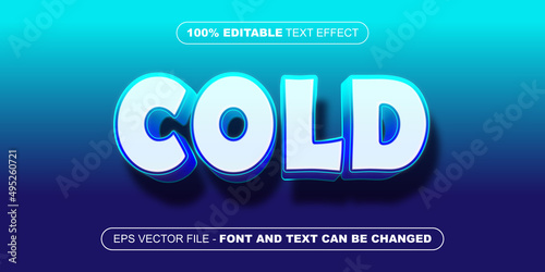cold 3d blue editable text effect