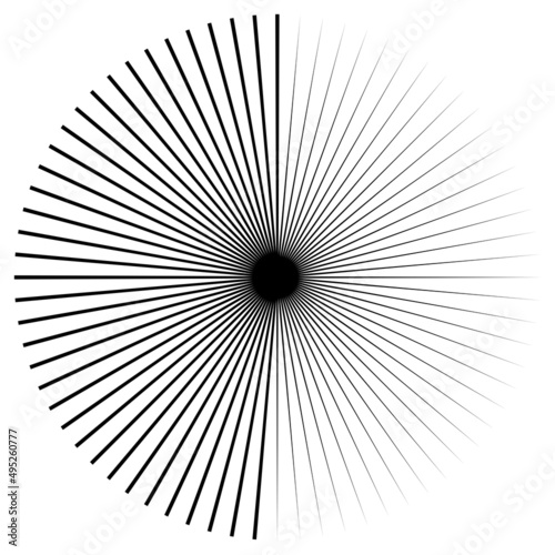 Radial  radiating and converging lines  stripes. Circular  rotated burst  spoke lines