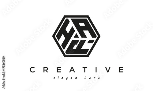 HAF creative square frame three letters logo photo