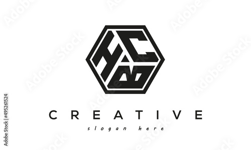 HCB creative square frame three letters logo photo