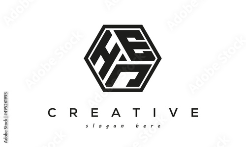 HEJ creative square frame three letters logo