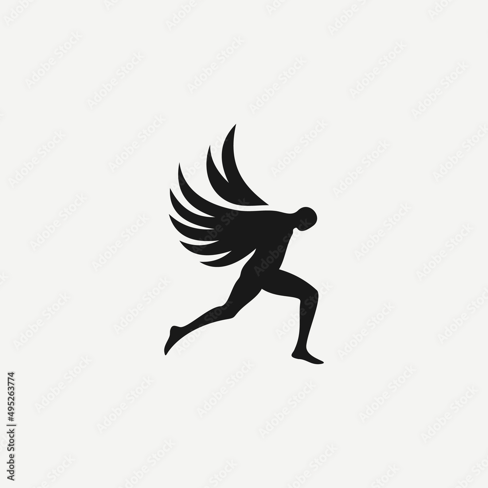 Obraz premium human wings logo or human logo