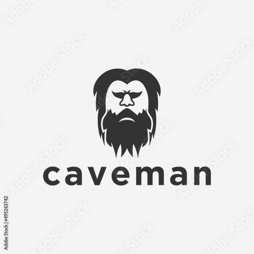 caveman logo or ancient man logo
