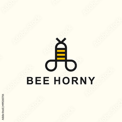 horny bee logo or animal logo