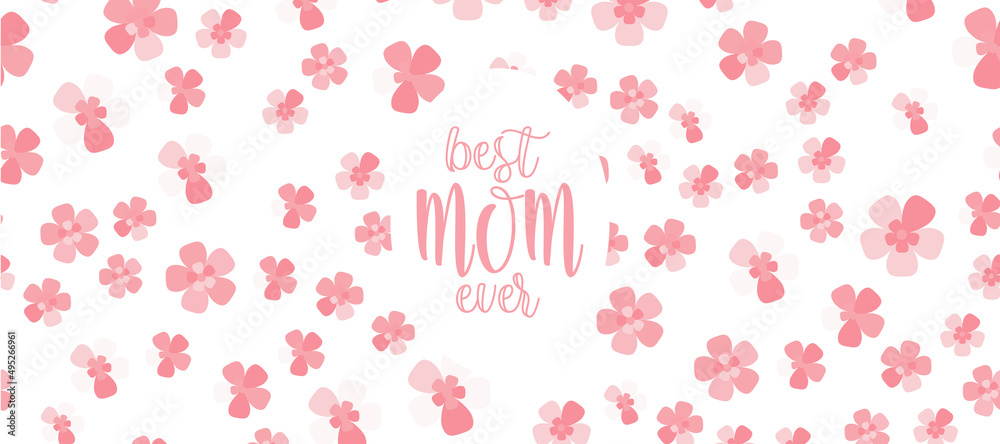 Best MOM ever horizontal website banner design. Simple lettering for Mother day in vector. 11 oz Mug sublimation for gift idea
