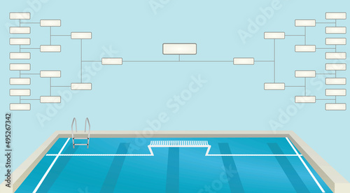 Water polo bracket scheme. vector illustration