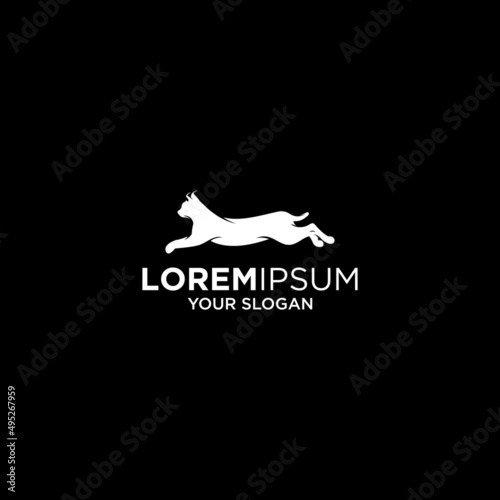 lynx cat pet silhouette logo designs