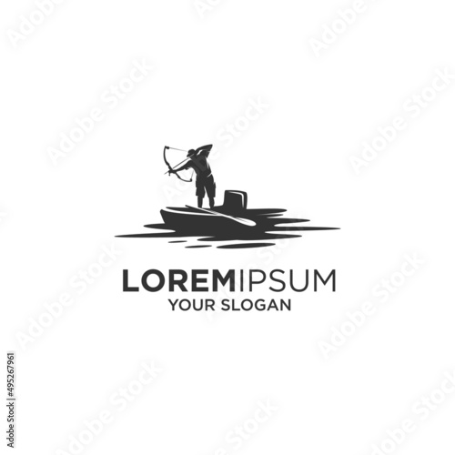 paddleboard fish bow silhouette logo