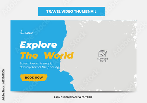 Travel Agency video thumbnail and web banner. Tourism Marketing Service social media video thumbnail 