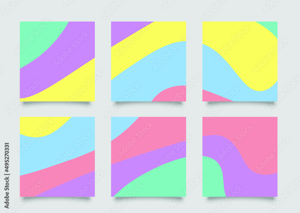 Fototapeta premium Colorful social media posts template collection