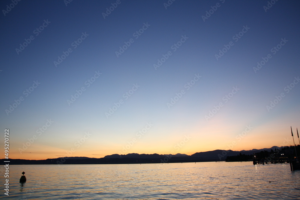 lakeside sunset
