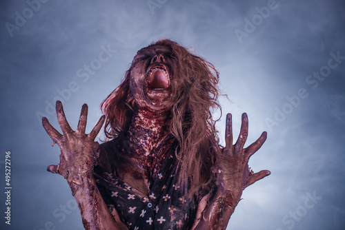 girl,  woman, Zombies, Apocalypse, burnt people