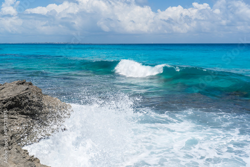 mar de cancun azul turquesa playa