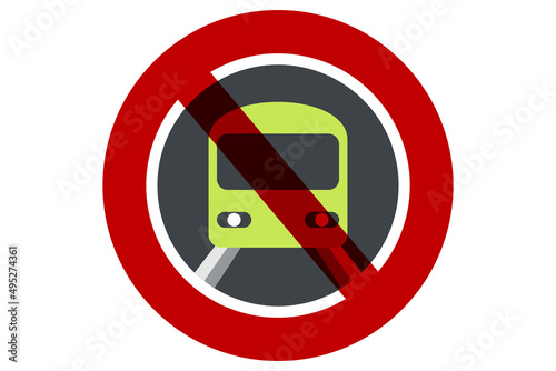 prohibition sign against metro icon on white background,vector illustration