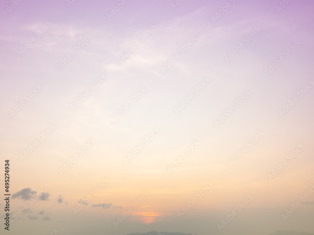 Beautiful beach sky soft pastel colors sunset dawn bakground