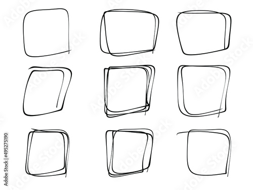 Cuadro en lienzo Hand drawn scribble quadrilateral icon in flat style