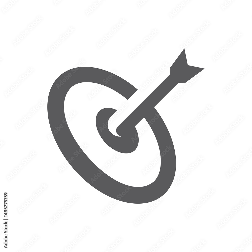 Target and arrow black vector icon. Business goal and strategy filled symbol. Target and arrow black vector icon. Business goal and strategy filled symbol.