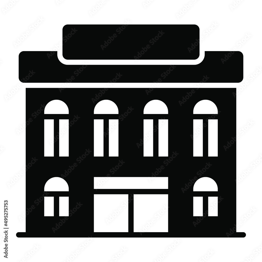 post office building vector illustration isolated on white background. Architecture business concept.