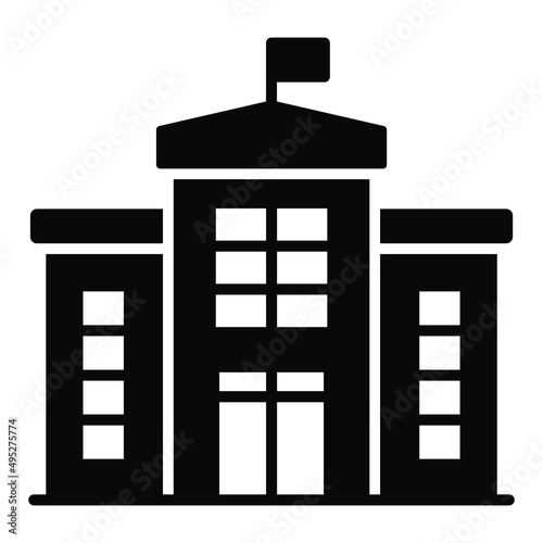 police station building vector illustration isolated on white background. Architecture business concept.