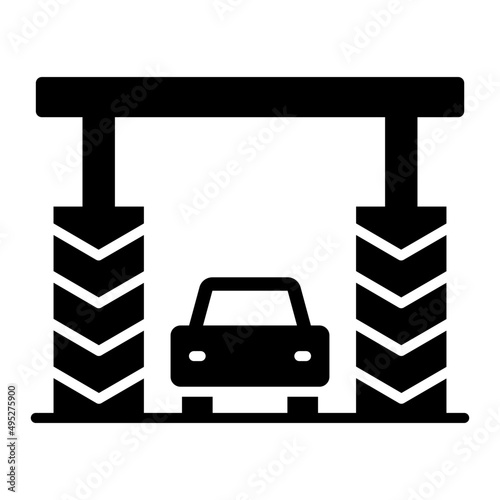 toll plaza building vector illustration isolated on white background. Architecture business concept.