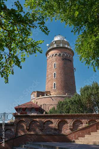  Leuchtturm der Stadt Kolobrzeg an der Küste der Ostsee in Polen photo