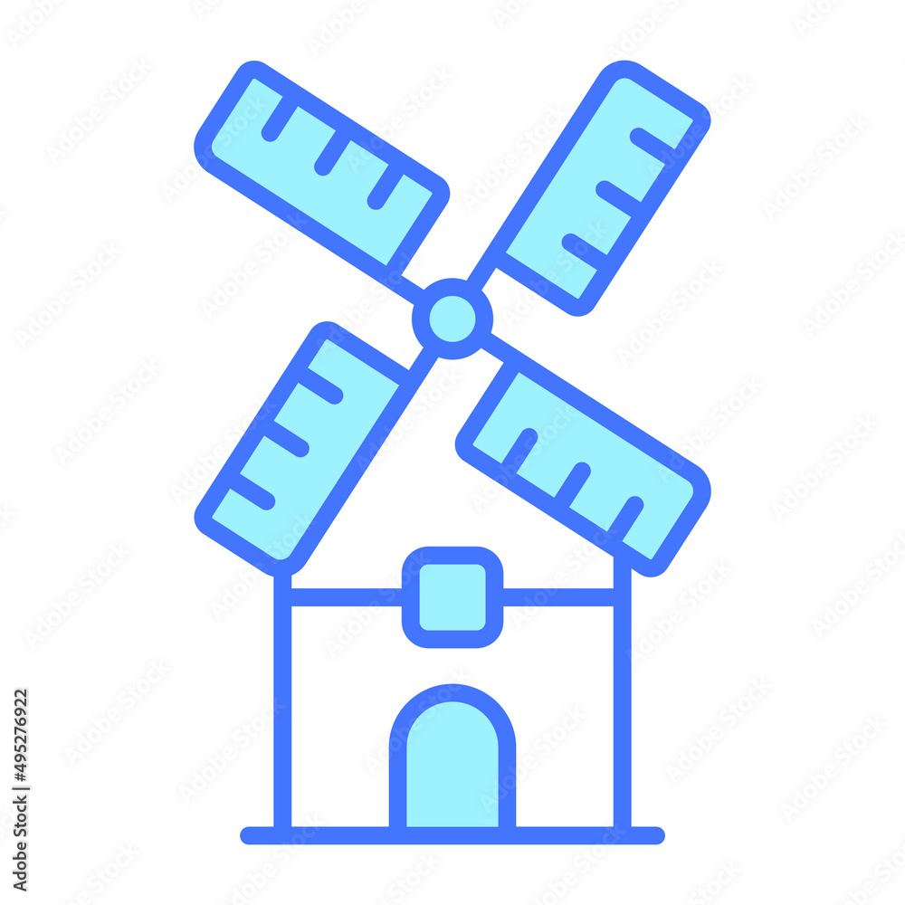 mill building vector illustration isolated on white background. Architecture business concept.