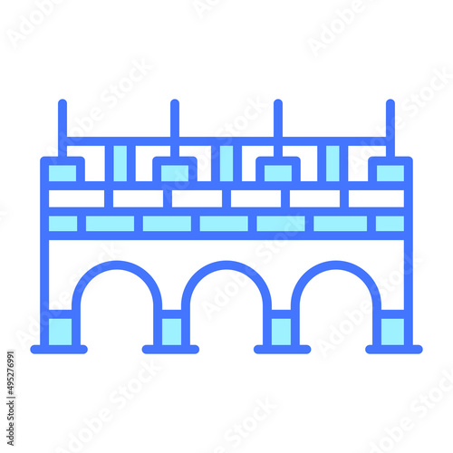 bridge building vector illustration isolated on white background. Architecture business concept.