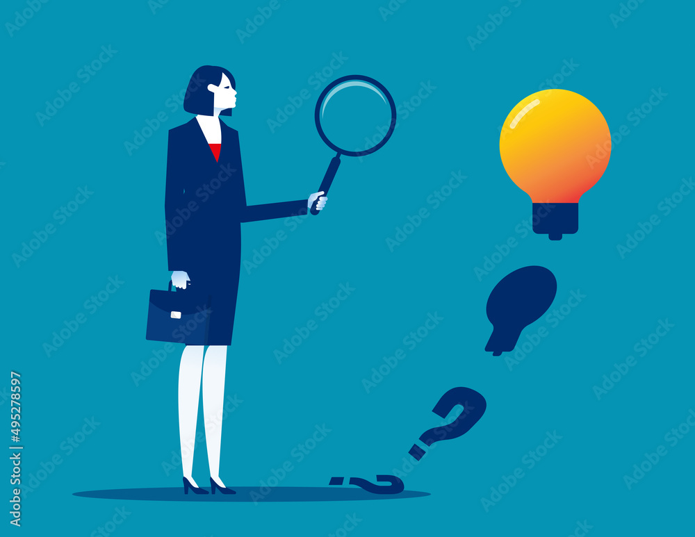 Problem solving process. Business search creative idea concept Problem solving process. Business search creative idea concept
