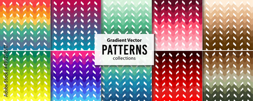 Gradient Seamless Colorful Vector Pattern Collection