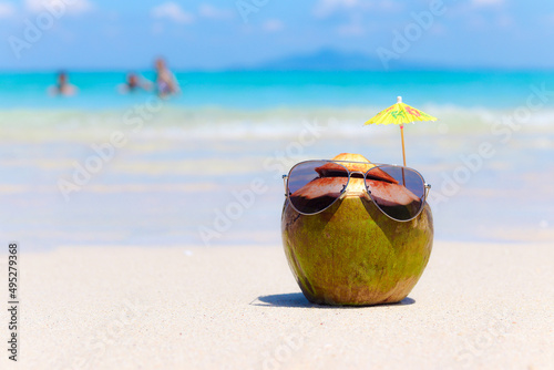 summer holiday coconut on the tropical beach