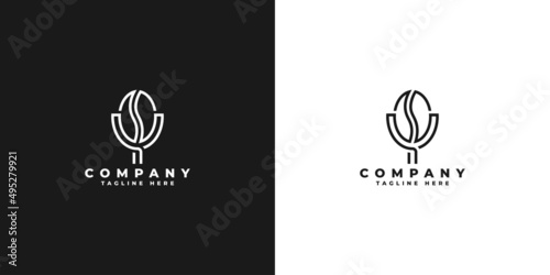 Coffee and mic logo design template vector illustration