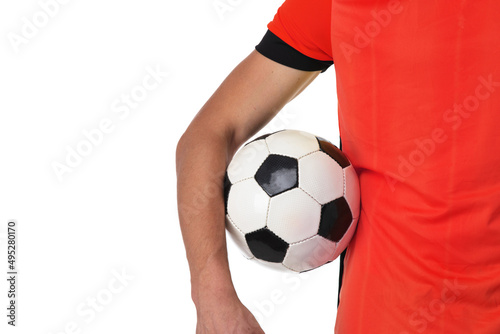 Soccer player holding ball © alotofpeople