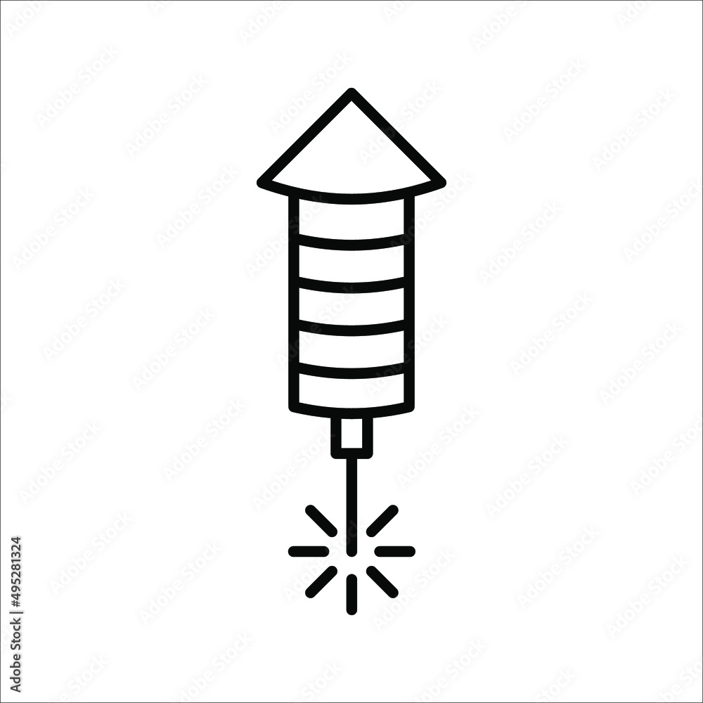 Explosive firecracker icon. Firecracker petard outline icon. Pyrotechnics symbol, vector illustration. Vector graphics Explosive firecracker icon. Firecracker petard outline icon. Pyrotechnics symbol, vector illustration. Vector graphics