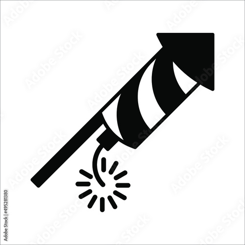 Explosive firecracker icon. Firecracker petard outline icon. Pyrotechnics symbol, vector illustration. Vector graphics