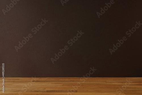Dark grey background for copy space and wooden table