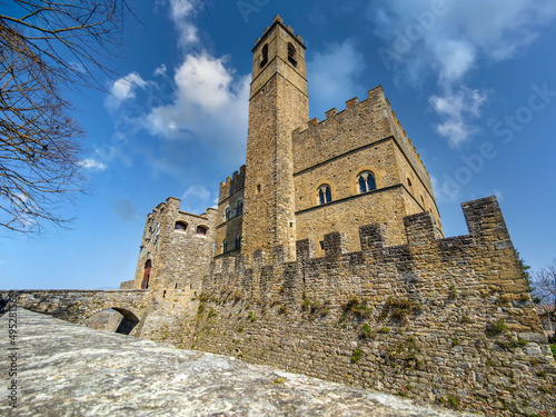 View of Poppi Castle (Castello dei Conti Guidi) in Poppi - Casentino, Tuscany, Italy. Sunny spring day photo