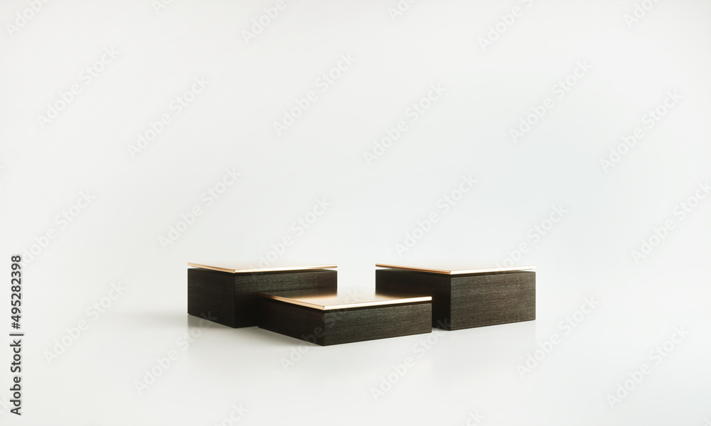 Podium, pedestal or platform, background for the presentation of cosmetic products. 3d podium. Place for ads. 3D rendering. Product presentation blank podium. Podium, pedestal or platform, background for the presentation of cosmetic products. 3d podium. Place for ads. 3D rendering. Product presentation blank podium.