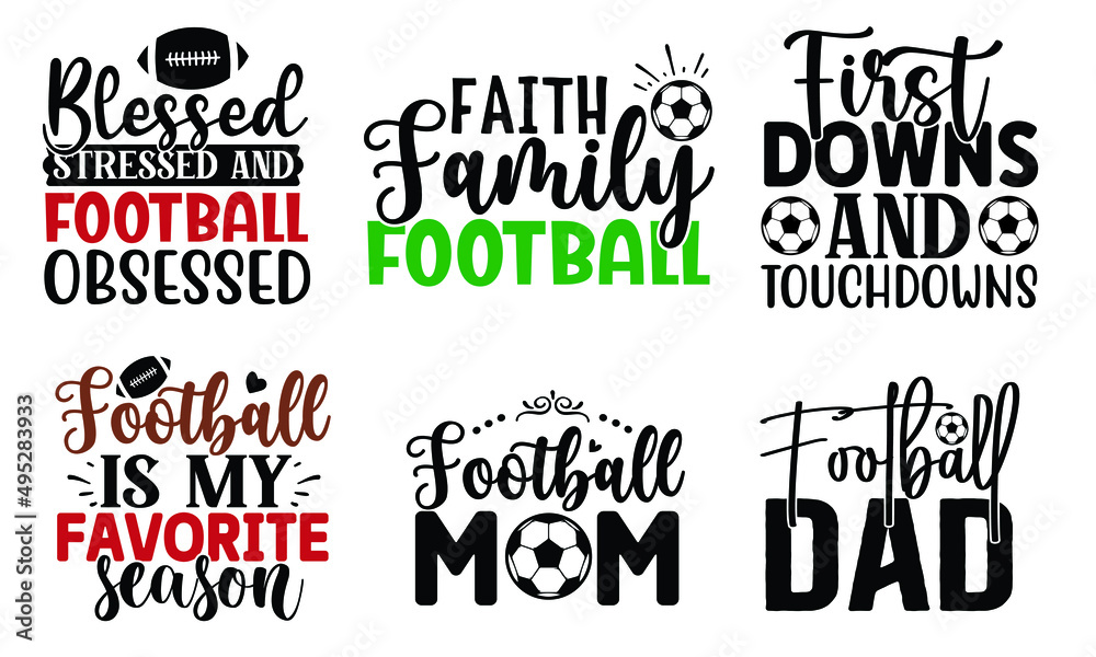 Fototapeta premium Football SVG T shirt Design Template