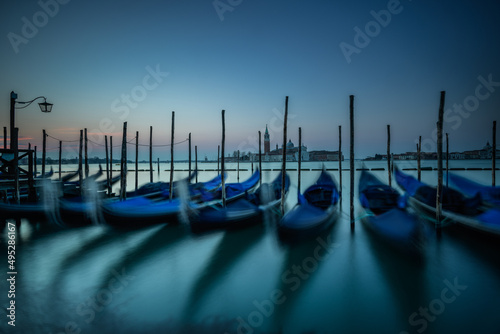 Gondolas at Riva degli Schiavoni, Venice at Sunrise 